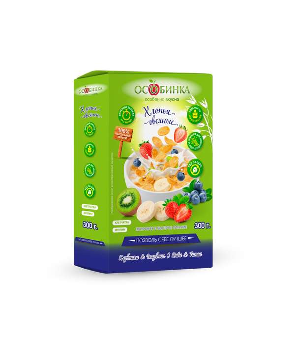 Упаковка Овсяные хлопья - аренда торгового знака Особинка